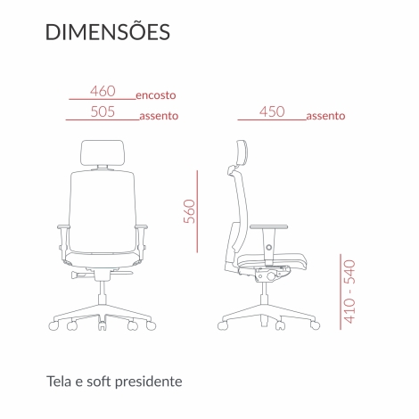 Cadeira Presidente Brizza Tela